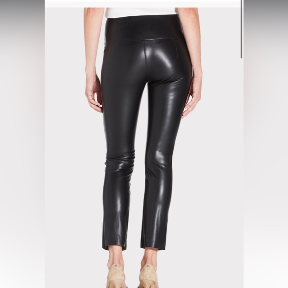David Lerner Gemma High Rise Vegan Leather Black Pant Leggings Small - Picture 2 of 6